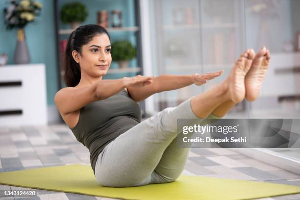 i'm always excited for yoga stock photo - sit ups stockfoto's en -beelden