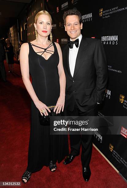 Actors Alice Evans and Iaon Gruffudd arrive at BAFTA Los Angeles 2011 Britannia Awards at The Beverly Hilton hotel on November 30, 2011 in Beverly...