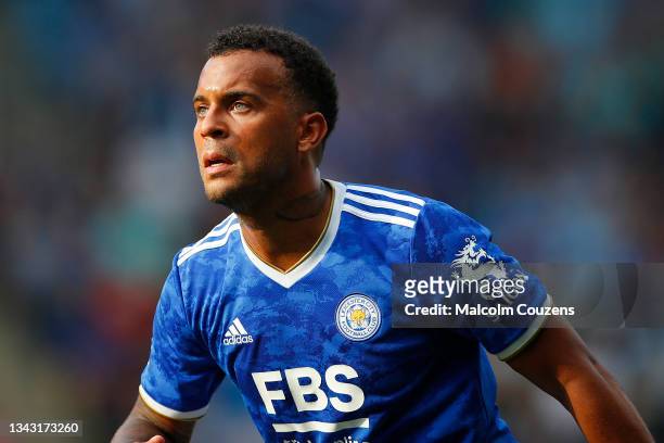 Ryan Bertrand of Leicester City looks on during the Premier League match between Leicester City and Burnley at The King Power Stadium on September...