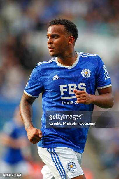 Ryan Bertrand of Leicester City looks on during the Premier League match between Leicester City and Burnley at The King Power Stadium on September...