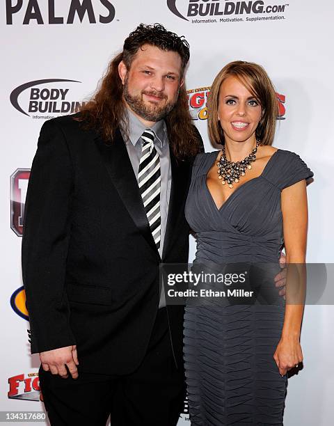 Mixed martial artist Roy Nelson and wife Jessy Nelson arrive at the Fighters Only World Mixed Martial Arts Awards 2011 at the Palms Casino Resort...