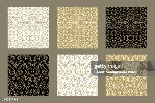 wunderschönes nahtloses arabisches musterdesign. monochromes hintergrundbild oder hintergrund. - damast stock-grafiken, -clipart, -cartoons und -symbole