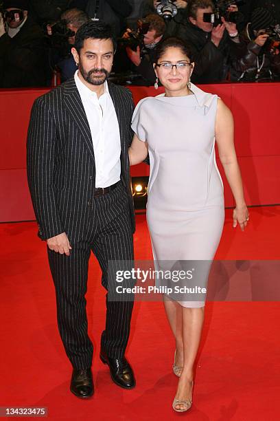 Jury member Aamir Khan and guest attend the Award Ceremony during day ten of the 61st Berlin International Film Festival at the Berlinale Palace on...