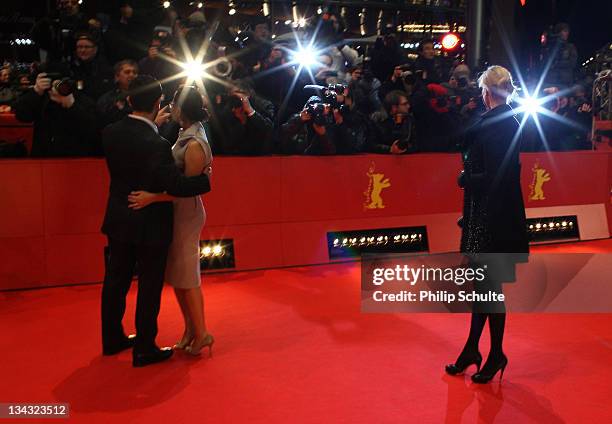 Jury member Aamir Khan and jury member Nina Hoss attend the Award Ceremony during day ten of the 61st Berlin International Film Festival at the...