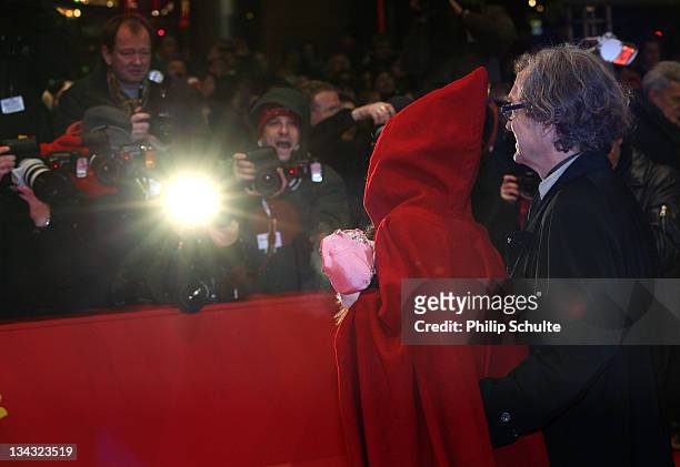 German director Wim Wenders and his wife Donata attend the Award Ceremony during day ten of the 61st Berlin International Film Festival at the...