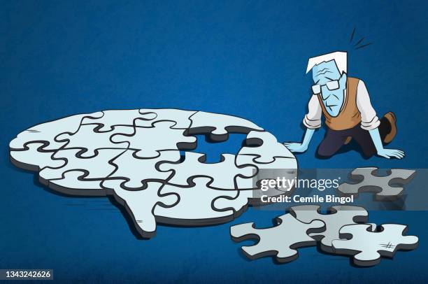 alzheimer-krankheit - gedächtnisstütze stock-grafiken, -clipart, -cartoons und -symbole