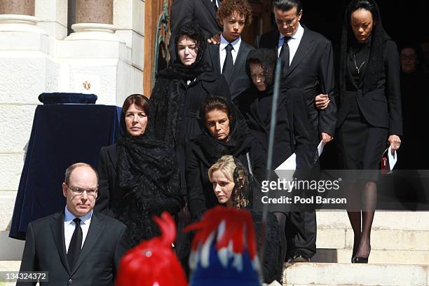 Prince Albert II of Monaco, Princess Caroline of Hanover, Princess Stephanie of Monaco,d Charlene Wittstock, Melanie-Antoinette de Massy,...