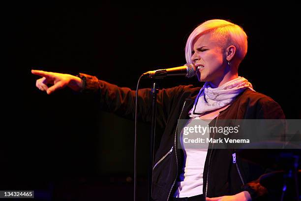 Swedish singer Robyn performs at the Melkweg on January 12, 2008 in Amsterdam, The Netherlands.