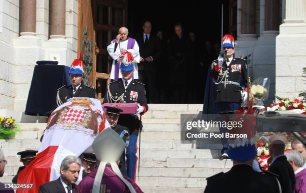 Prince Albert II of Monaco, Princess Caroline of Hanover, Princess Stephanie of Monaco and Charlene Wittstock attend Princess Melanie-Antoinette...