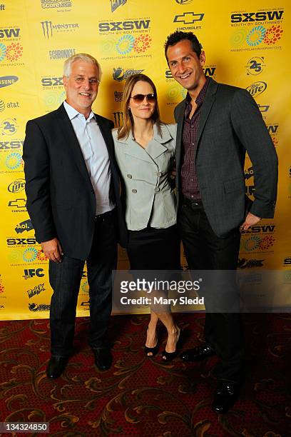 Summit Entertainment Rob Friedman, director/actress Jodie Foster and President of Production/Acquisitions, Summit Entertainment Erik Feig attend the...