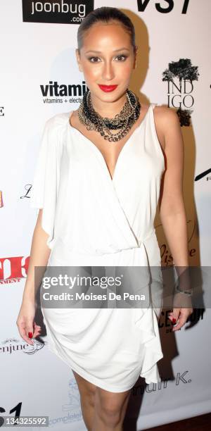 Adrienne Bailon attends the I Want Now fashion show benfiting Haiti at Tenjune on March 25, 2010 in New York City.