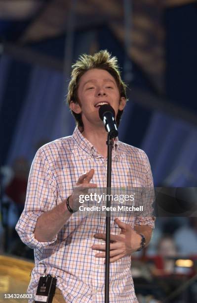 Clay Aiken performs during "A Capitol Fourth" 2004 - Concert Rehearsal at West Lawn, US Capitol in Washington, DC, United States.