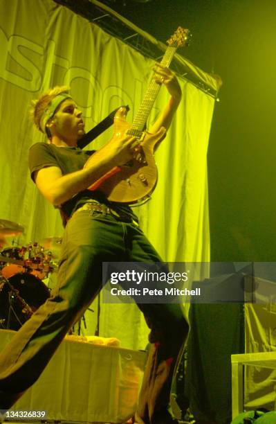 Dan Estrin of Hoobastank performs during Meteora World Tour 2004: Linkin Park, P.O.D. Hoobastank, Story of the Year at Patriot Center in Fairfax,...