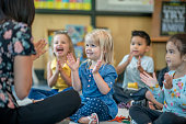 Preschool Children Singing Together