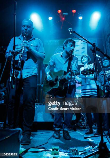 Music group Admiral Fallow performs onstage at the 2011 SXSW Music, Film + Interactive Festival Campfire Trails Showcase at The Bat Bar on March 15,...