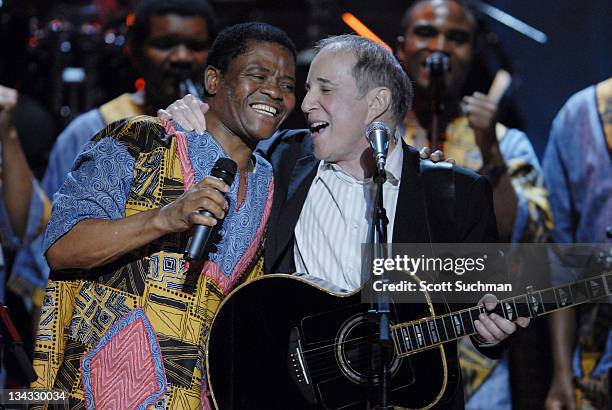 Paul Simon performs with Ladysmith Black Mambazo during The Library of Congress Gershwin Prize for Popular Song Celebrates Paul Simon at The Warner...