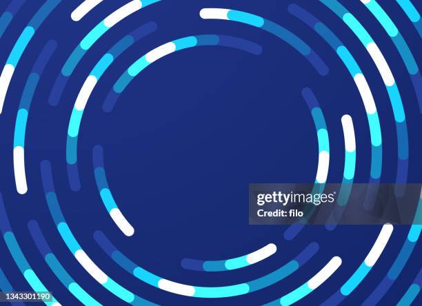 stockillustraties, clipart, cartoons en iconen met blue motion dash modern round background - in de rij staan