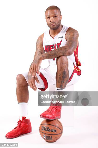 Tucker of the Miami Heat poses for a photo during Media Day at FTX Arena on September 27, 2021 in Miami, Florida. NOTE TO USER: User expressly...