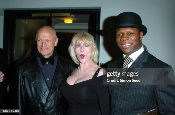 Steven Berkoff, Faith Brown and Chris Eubank during "Cirque Du Soleil: Dralion" - European Premiere at Royal Albert Hall in London, Great Britain.