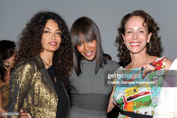 Afef Tronchetti Provera, Naomi Campbell and Andrea Dellal attends the 'W Magazine AND Cartier Foundation Honoring Beatriz Milahes' on November 30,...