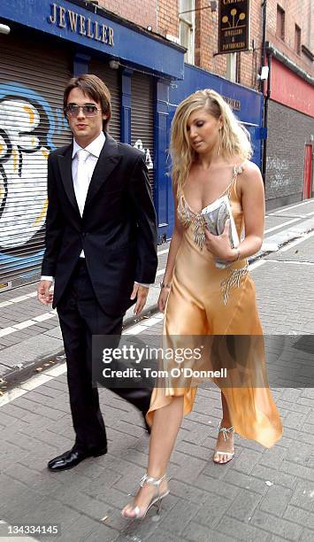 Gareth Gates and guest during Mikey Graham's Wedding in Dublin at St Mary's Pro Cathedral in Dublin, Ireland.