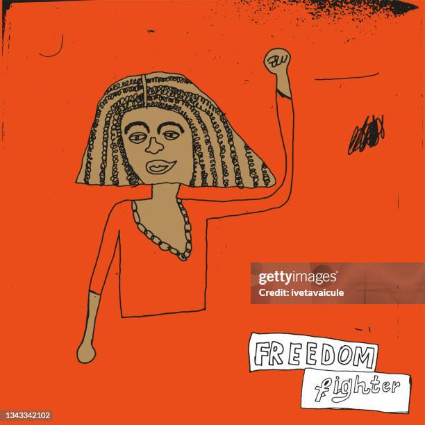 女性活動家。抗議者 - afro点のイラスト素材／クリップアート素材／マンガ素材／アイコン素材