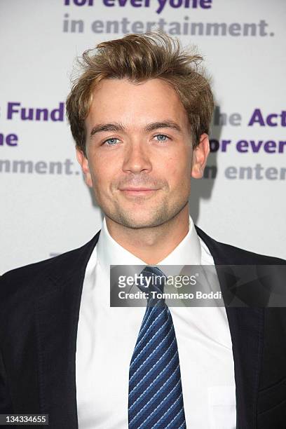 Actor Emrhys Cooper attends the Actors' Fund's 15th annual Tony Awards party held at the Skirball Cultural Center on June 12, 2011 in Los Angeles,...