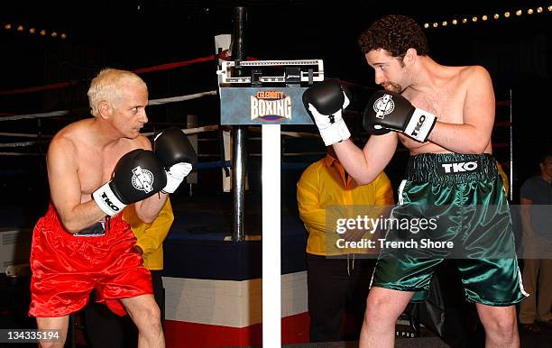 Ron Palillo & Dustin Diamond during "Celebrity Boxing 2" Weigh-In at KTLA Studios in Hollywood, California, United States.