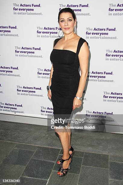 Actress Marini Sirtis attends the Actors' Fund's 15th annual Tony Awards party held at the Skirball Cultural Center on June 12, 2011 in Los Angeles,...