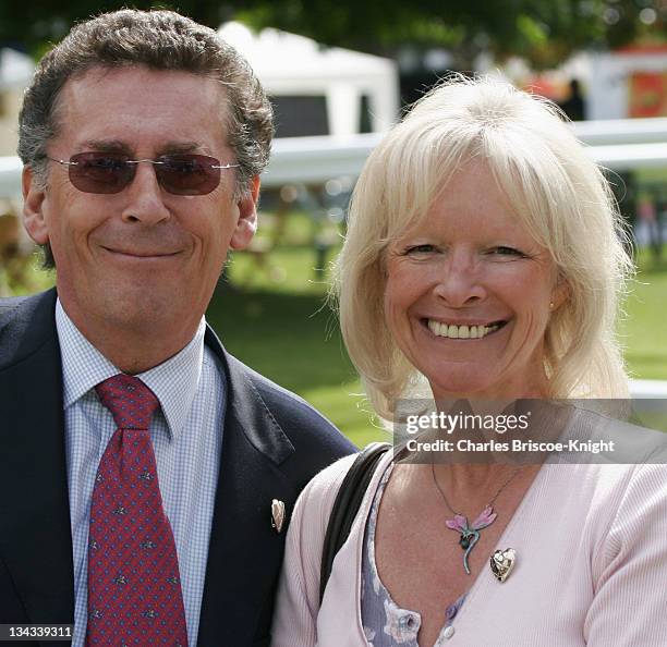 Robert Powell and wife Babs during Variety Club Racing Day - August 20, 2005 at Sandown Park in Esher, Surrey, Great Britain.