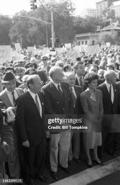 October 13: MANDATORY CREDIT Bill Tompkins/Getty Images Anti Semitism Rally. Union Square park. October 13th 1991 in New York City.