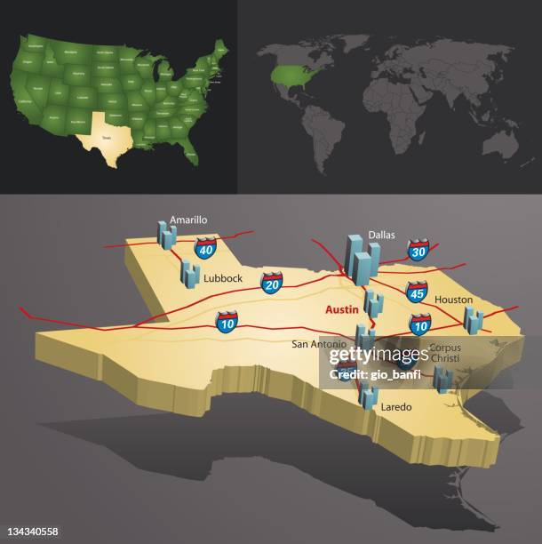 texas - highway map stock illustrations