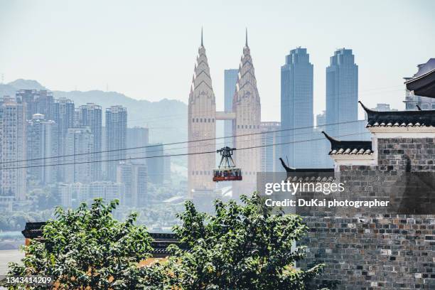 yangtze river cableway in chongqing - chongqing stock pictures, royalty-free photos & images