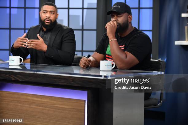 Brandon Tatum and Hawk Newsome are seen on the set of Candace on September 27, 2021 in Nashville, Tennessee. The show will air on Tuesday, September...