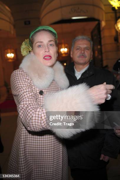 Sharon Stone sighting on January 13, 2011 in Paris, France.