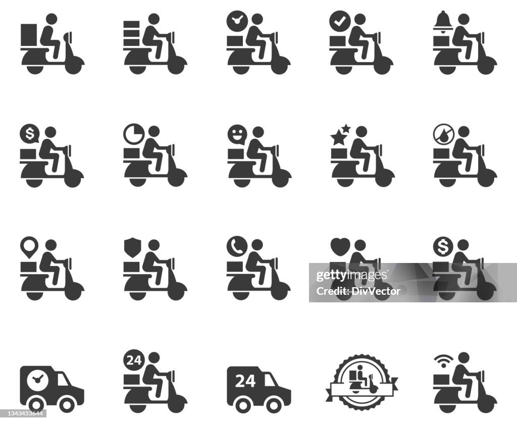 Conjunto de iconos de entrega en línea