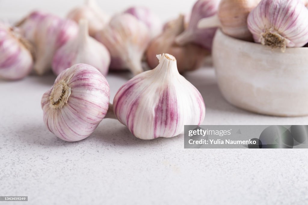 Garlic bulbs with garlic cloves
