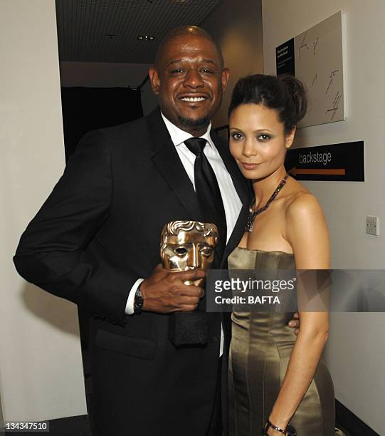Forest Whitaker, winner of Best Male Actor Award, and Thandie Newton