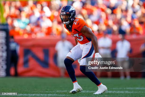 Cornerback Kyle Fuller of the Denver Broncos defends on the field during the fourth quarter against the New York Jets at Empower Field at Mile High...