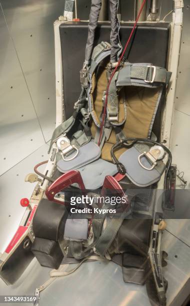 ancient aircraft ejector seat - ejector seat stock pictures, royalty-free photos & images