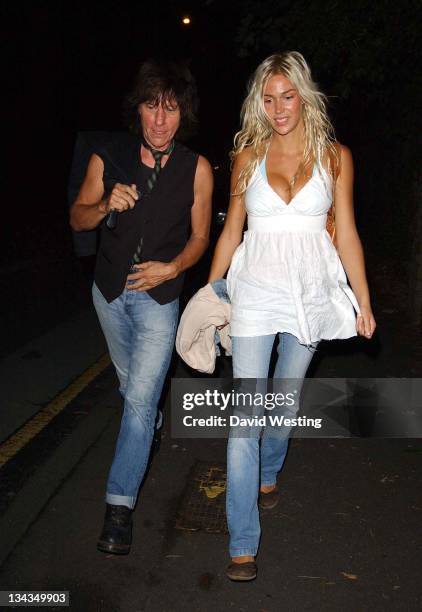 Jeff Beck and Guest during Rolling Stones UK Tour Opening Party - August 20, 2006 at Ronnie Woods House in London, United Kingdom.