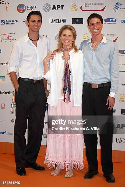 Actress Lindsay Wagner and her sons Dorian and Alex attend the Roma Fiction Fest 2008 Closing Ceremony and Diamond Awards on July 12, 2008 in Rome,...