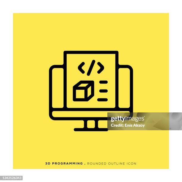 3d programming rounded line icon - inflatable ring stock illustrations