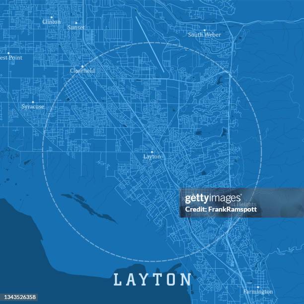 layton ut city vector road map blue text - layton utah stock illustrations