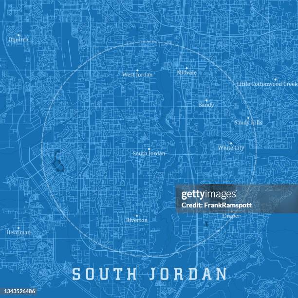 south jordan ut city vector road map blue text - london street map stock illustrations