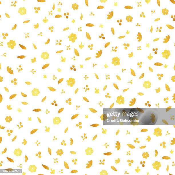 hand drawn gold foil bloosoms seamless pattern background. elegant design element for greeting cards (birthday, valentine's day), wedding and engagement invitation card template. - golden wedding card background stock illustrations