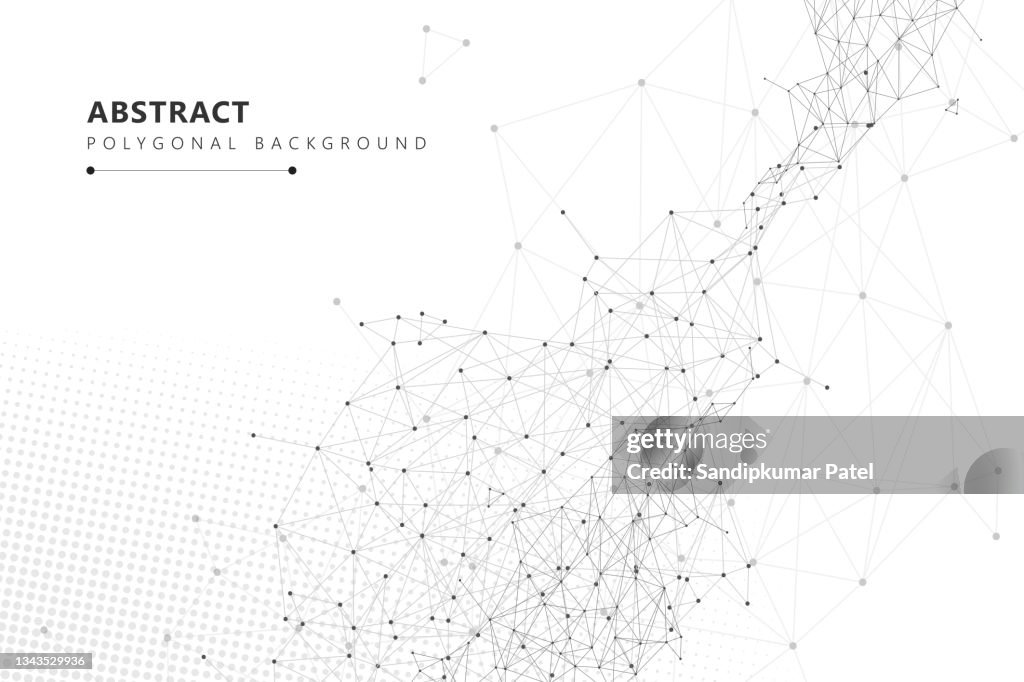 Abstrakter Plexushintergrund mit verbindenden Punkten und Linien. Globale Netzwerkverbindung