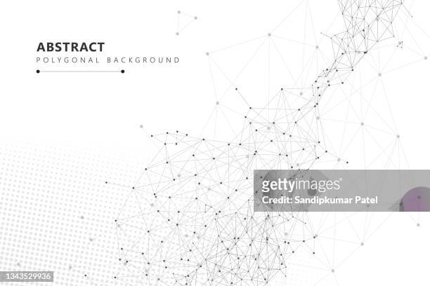 abstrakter plexushintergrund mit verbindenden punkten und linien. globale netzwerkverbindung - abstract white stock-grafiken, -clipart, -cartoons und -symbole