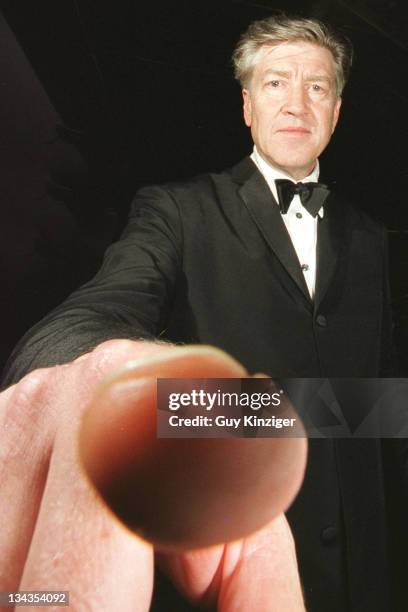 David Lynch during Cannes 2002 - Finger Pointed in Cannes at Palais des Festivals in Cannes, France.