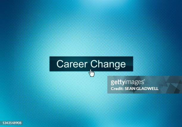 career change button - reconversão profissional imagens e fotografias de stock